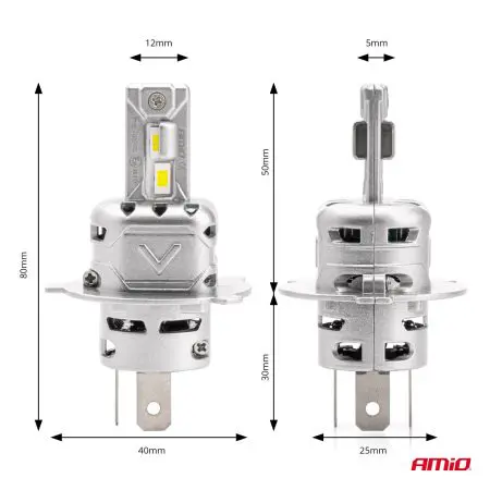 Kit Led Amio H4 X2 72W 6500K 7920lm Canbus (DUO) - Image 2