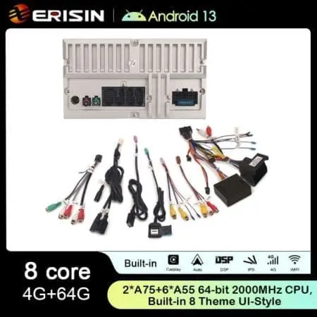 Rádio Erisin Android 13 MT8667 4GB 64GB VW 8" HD CPW DSP - Image 5