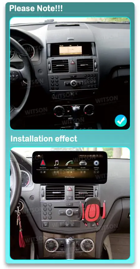 Ecrã Witson Android 13 Snapdragon 680 4GB 64GB Mercedes-Benz C W204 NTG 4.0 10.25" 2008-2010 - Image 7