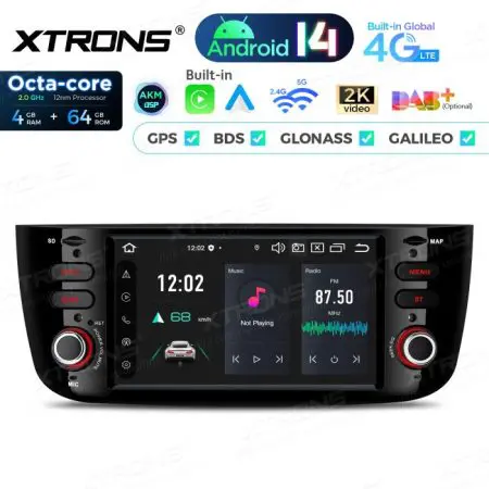 Rádio Xtrons Android 14 6.2" Octa-Core 4GB 64GB Fiat Punto Fiat Linea (2012-2016)