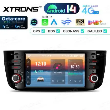 Rádio Xtrons Android 14 6.2" Octa-Core 4GB 64GB Fiat Punto Fiat Linea (2012-2016) - Image 3