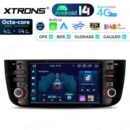 Rádio Xtrons Android 14 6.2" Octa-Core 4GB 64GB Fiat Punto Fiat Linea (2012-2016) - Image 4
