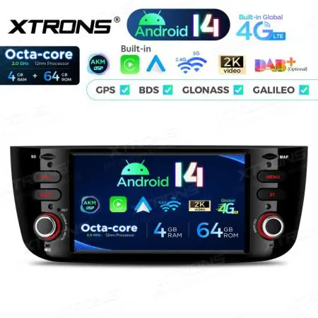 Rádio Xtrons Android 14 6.2" Octa-Core 4GB 64GB Fiat Punto Fiat Linea (2012-2016) - Image 5