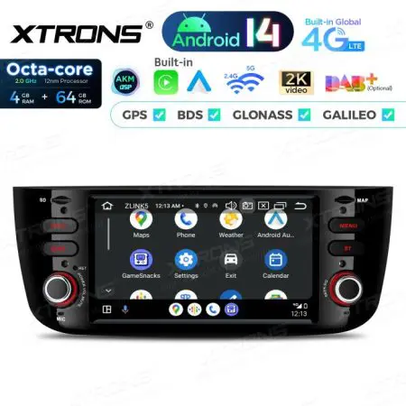 Rádio Xtrons Android 14 6.2" Octa-Core 4GB 64GB Fiat Punto Fiat Linea (2012-2016) - Image 6
