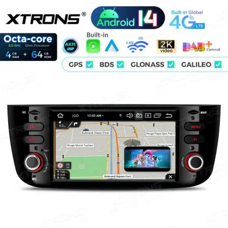 Rádio Xtrons Android 14 6.2" Octa-Core 4GB 64GB Fiat Punto Fiat Linea (2012-2016) - Image 8