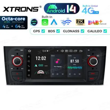 Rádio Xtrons Android 14 6.1" Octa-Core 4GB 64GB Fiat Grande Punto (2005-2009) Linea (2007-2011)