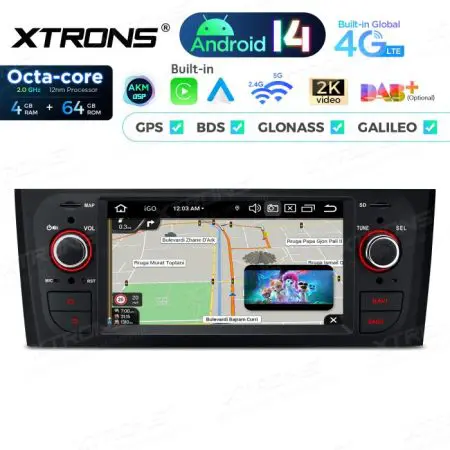 Rádio Xtrons Android 14 6.1" Octa-Core 4GB 64GB Fiat Grande Punto (2005-2009) Linea (2007-2011) - Image 7