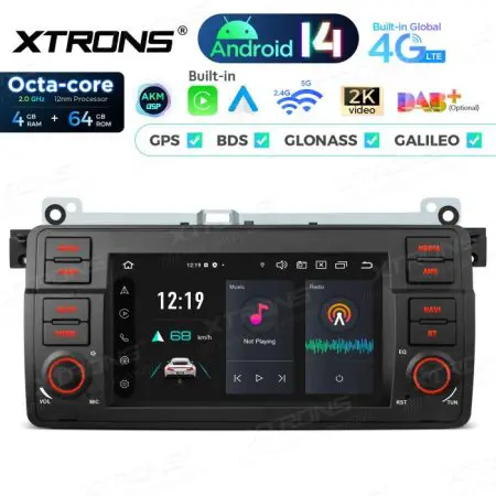 Rádio Android 14 7" Octa-core  BMW  E46 (98-06) Rover 75 (99-05) MG ZT  (01-05) 4GB 64GB