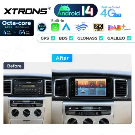Rádio Xtrons Android 14 7" Octa-Core 4GB 64GB Toyota RAV4 Corolla Hilux (2001-2011) - Image 10