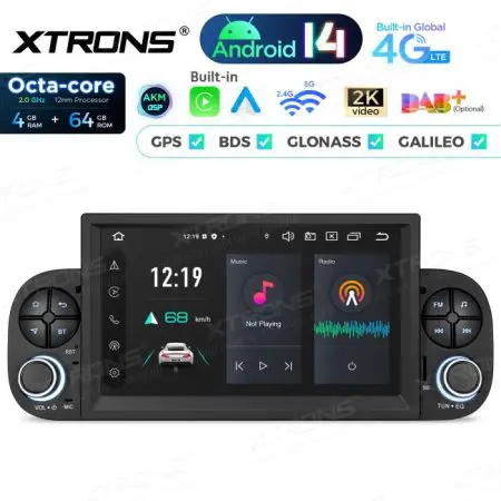Rádio Xtrons Android 14 7" Octa-Core 4GB 64GB Fiat Panda (2013-2020)