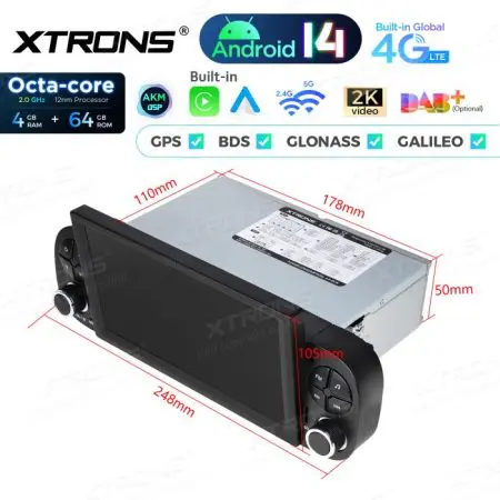 Rádio Xtrons Android 14 7" Octa-Core 4GB 64GB Fiat Panda (2013-2020) - Image 11