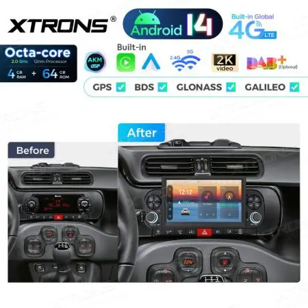 Rádio Xtrons Android 14 7" Octa-Core 4GB 64GB Fiat Panda (2013-2020) - Image 13