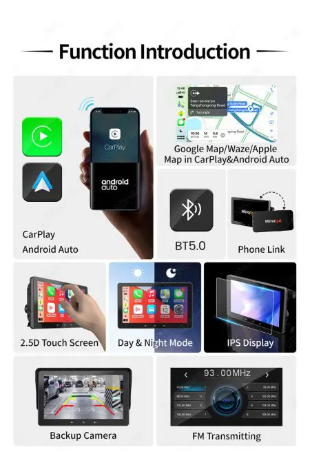 Monitor Android Auto e Apple CarPlay 7" Ventosa - Image 3