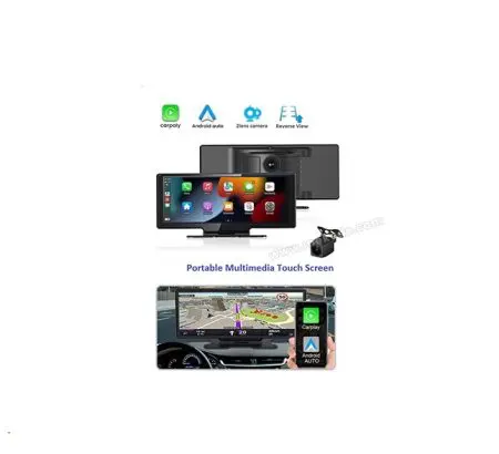 Monitor Android Auto e Apple CarPlay 9,33" c/ câmera traseira e DVR frontal