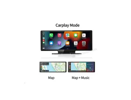 Monitor Android Auto e Apple CarPlay 9,33" c/ câmera traseira e DVR frontal - Image 3