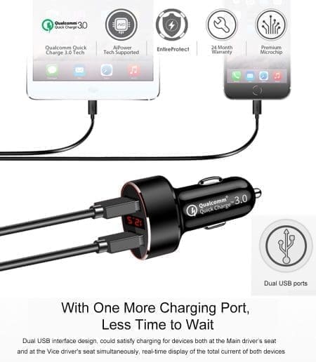 Carregador Isqueiro Quick Charge 1x USB 2.4A + 1x USB QC 3.0 - Image 11