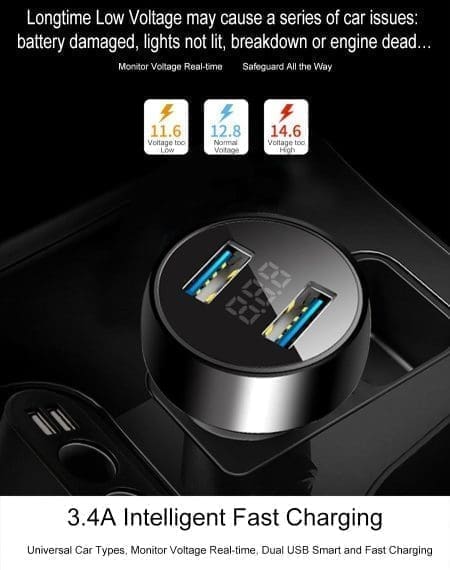 Carregador Isqueiro Martelo 2x USB 3.4A Iluminado - Image 10
