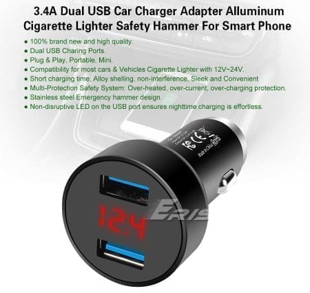 Carregador Isqueiro Martelo 2x USB 3.4A Bico Fino - Image 3