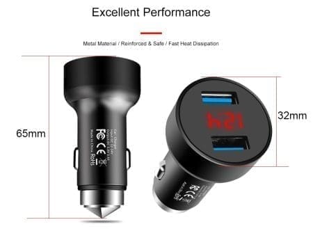 Carregador Isqueiro Martelo 2x USB 3.4A Bico Fino - Image 7