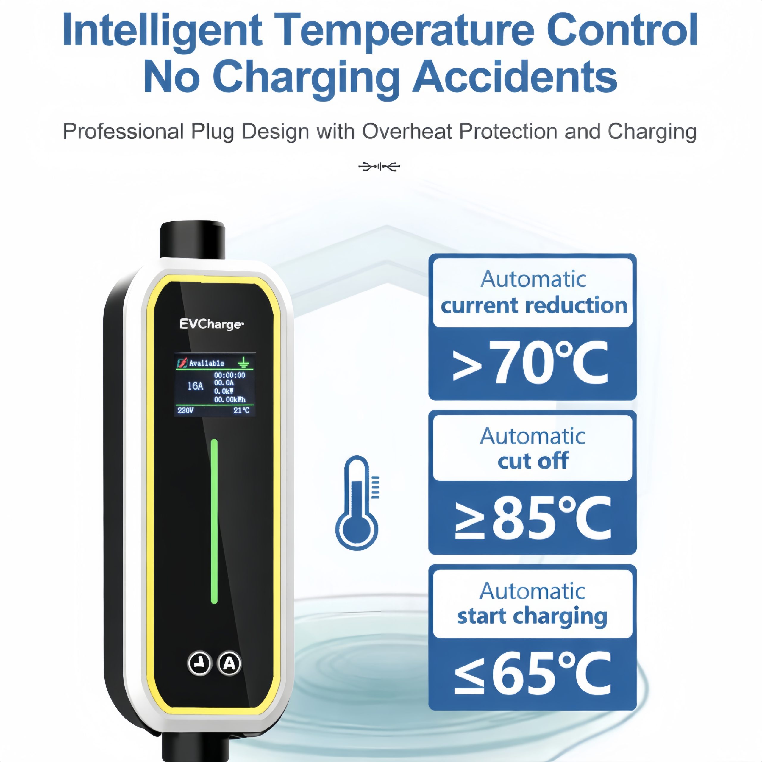 Carregador Portatil EV Bomern 16A 3.5KW Ecrã 1.8" 10m Cabo - Image 4
