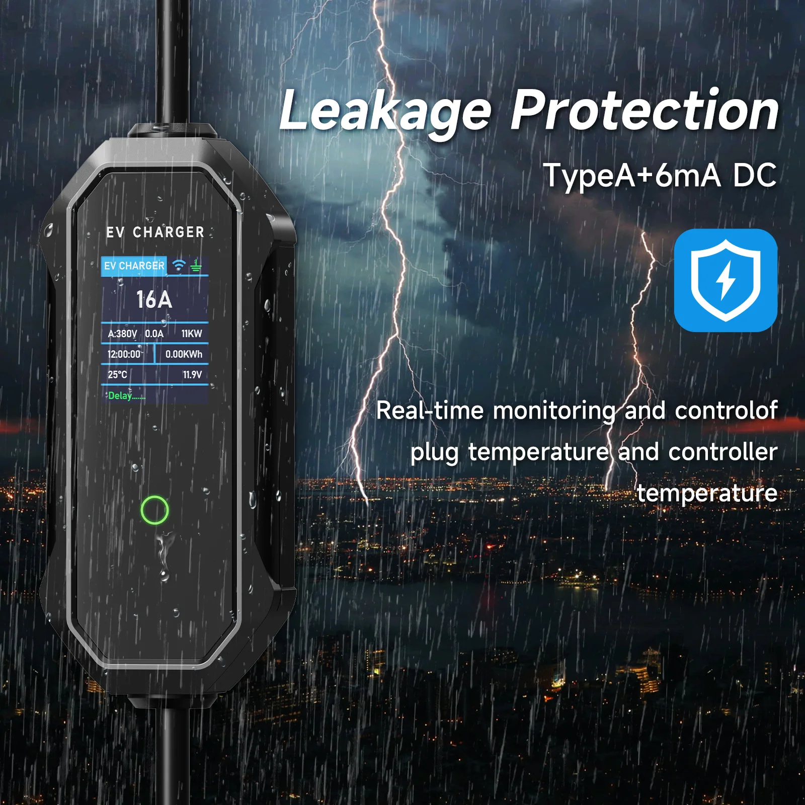 Carregador Portatil EV Bomern 16A 3.5KW Ecrã 2.8" APP BT WIFI 10m Cabo - Image 13