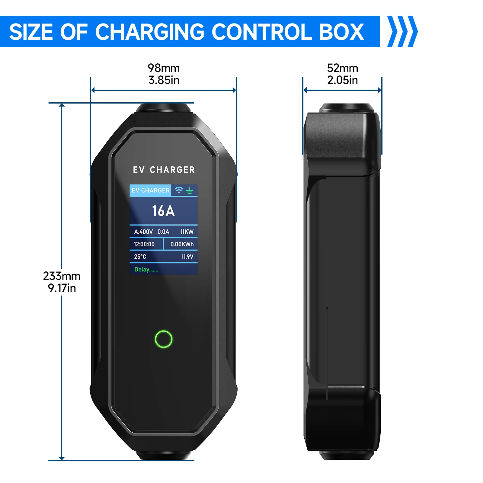 Carregador Portatil EV Bomern 16A 3.5KW Ecrã 2.8" APP BT WIFI 10m Cabo - Image 5