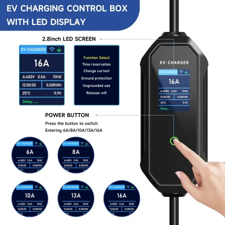 Carregador Portatil EV Bomern 16A 3.5KW Ecrã 2.8" - Image 8