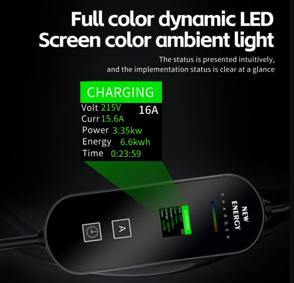 Carregador Portatil EV Bomern 32A 7KW Ecrã 1.3" - Image 7