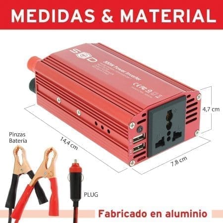 Conversor Corrente 12v-230v Swiss Drive 300W com Garras e USB - Image 4