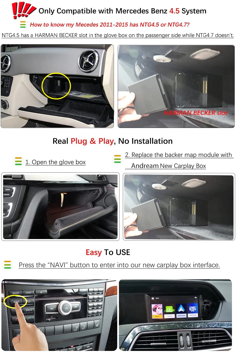 Wireless CarPlay Eway Mercedes Benz Box NTG 4.5 Harman Becker System - Image 4