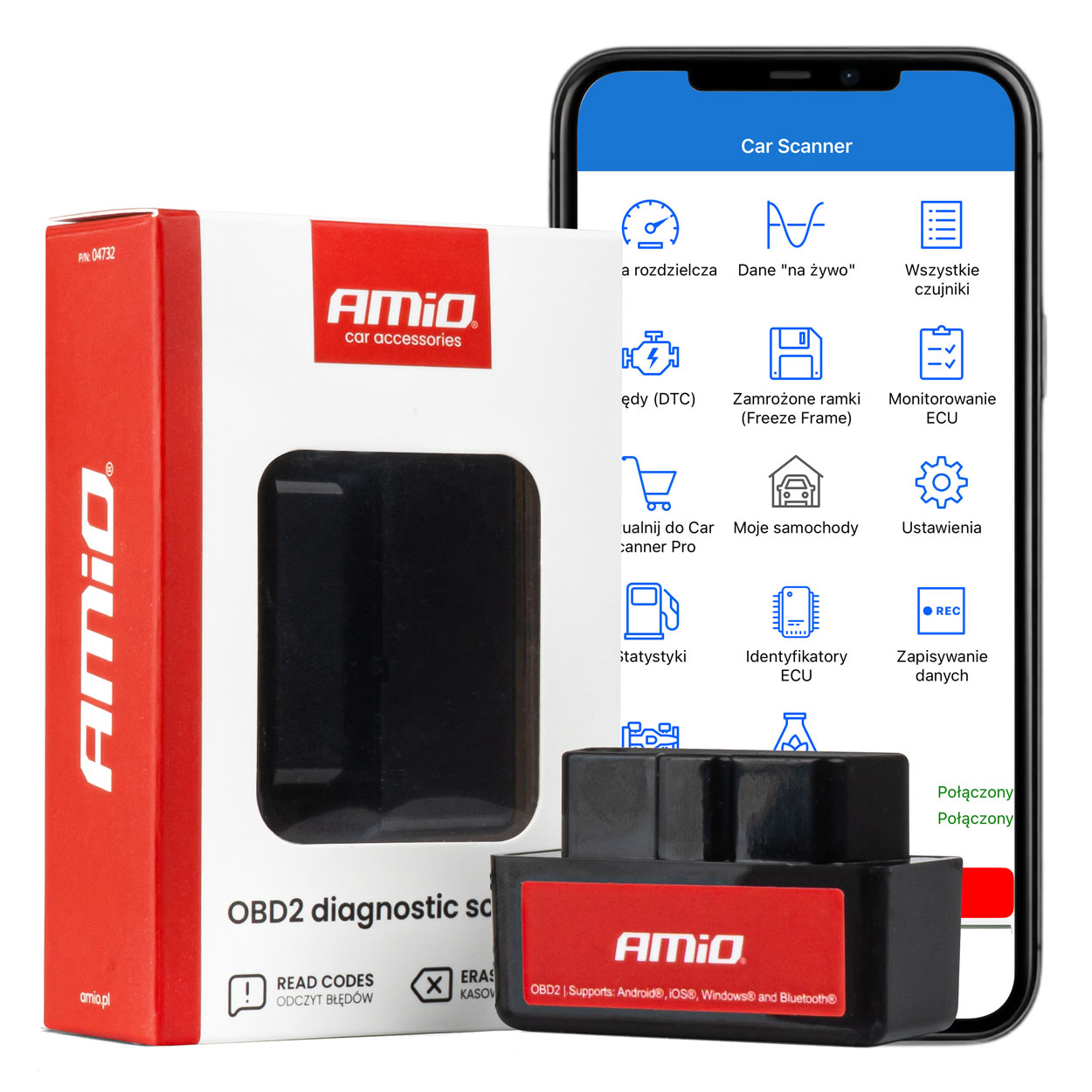 Leitor Scanner Diagnóstico OBD2 BT Mini Amio