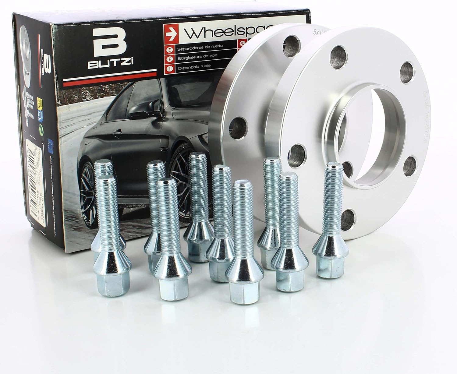 Kit Alargador Vias Butzi D/C 16mm c/ Parafusos 5x112 66,6 Mercedes