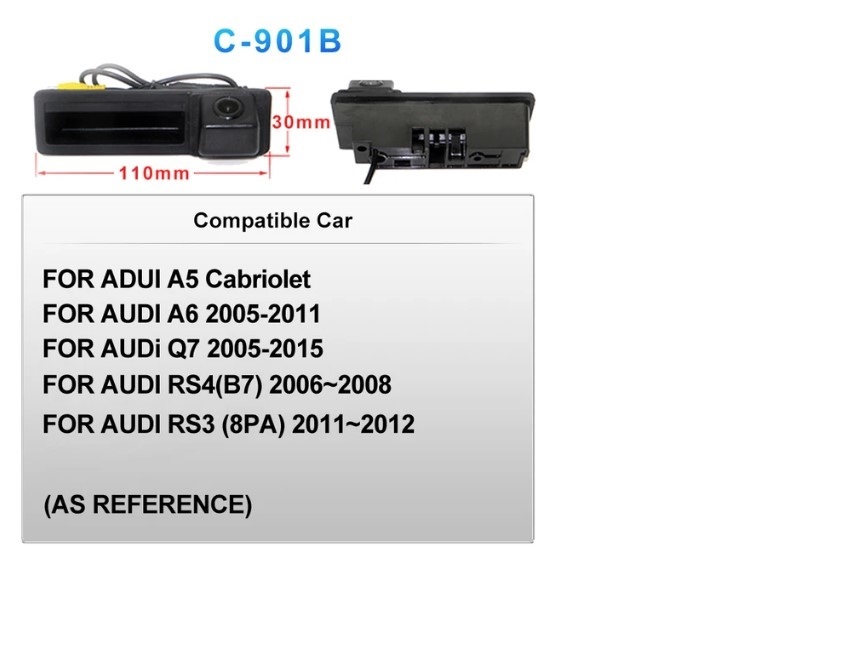 Câmera Traseira HD Pega Mala Audi A3 8P / A4 B7