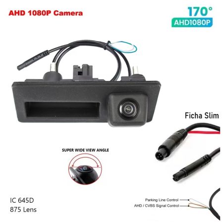 Câmera Traseira Audi A3 8V A4 B8 A6 C7 AHD 1080p 170º IC 645D 875 Lens