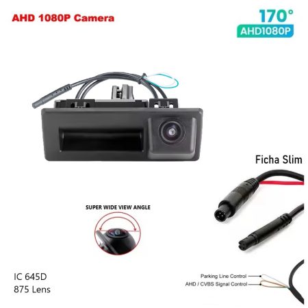Câmera Traseira Audi A4 2016+ AHD 1080p 170º IC 645D 875 Lens