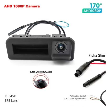 Câmera Traseira Audi Q2 A5 Q5 2017+ AHD 1080p 170º IC 645D 875 Lens