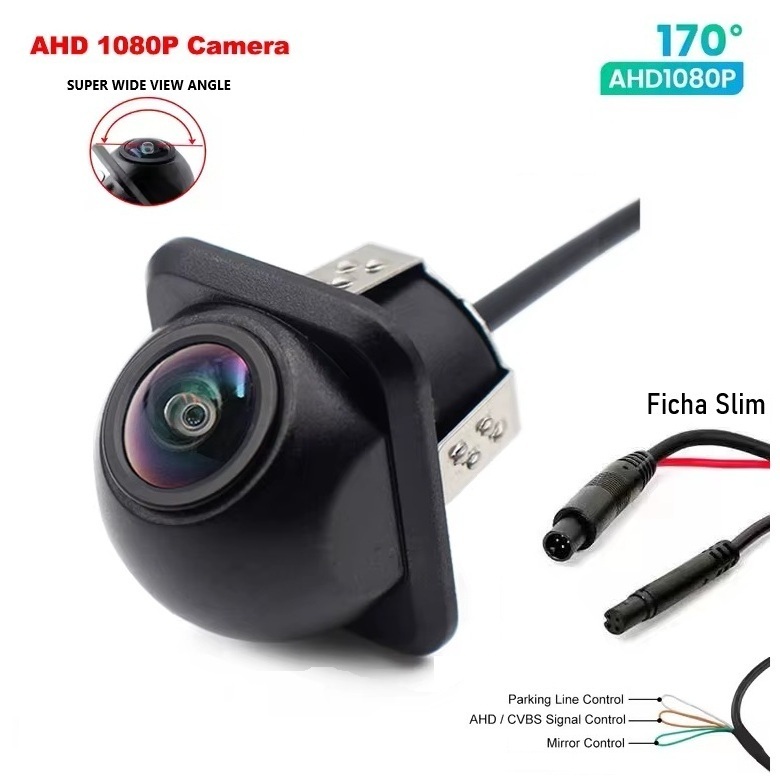 Câmera Traseira AHD 1080P/CVBS 170º PAL 25fps Ficha 4Pinos