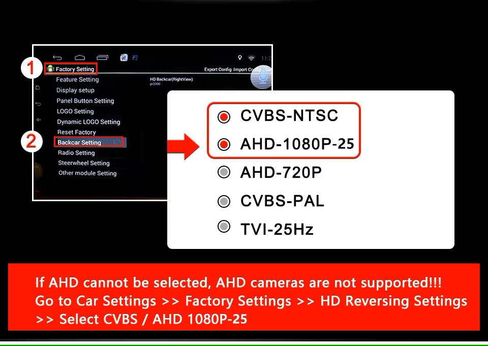 Câmera Traseira AHD 1080P/CVBS 170º PAL 25fps Ficha 4Pinos - Image 3