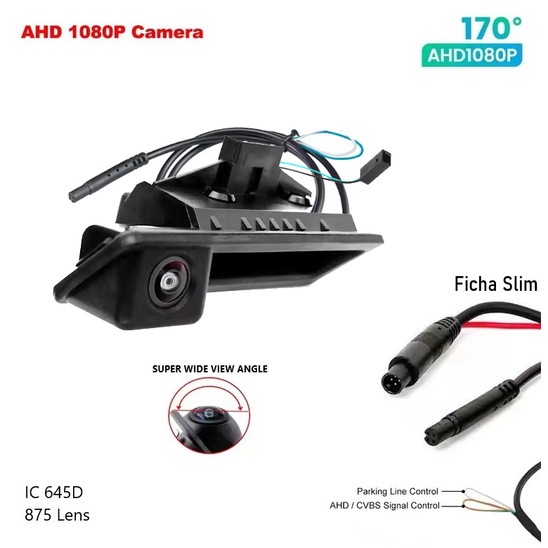 Camera Traseira BMW E Series AHD 170º NTSC 30fps 1080P/CVBS