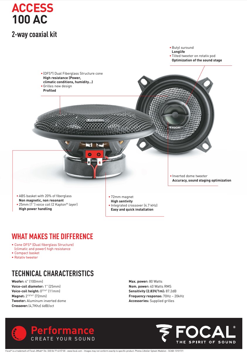 Colunas 10cm Coaxiais Focal Access 100AC - Image 5