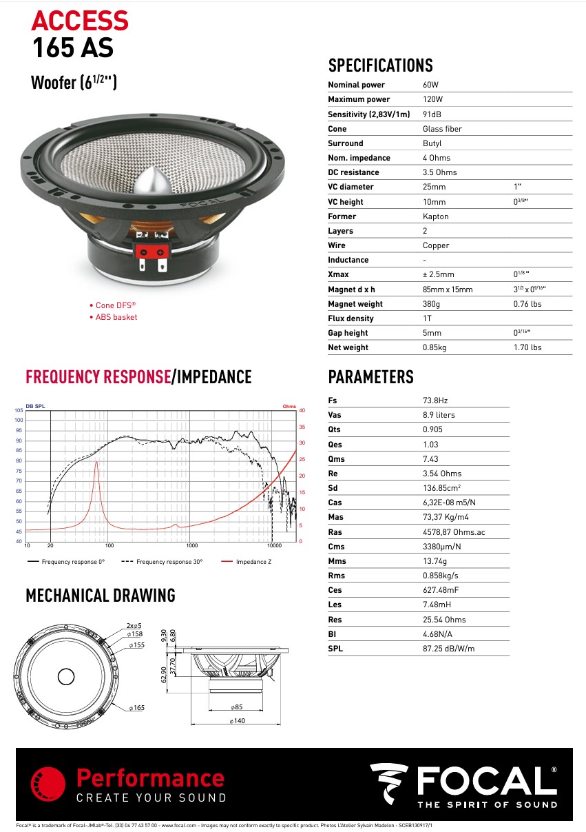 Colunas 16cm 2 Vias Focal Access 165AS - Image 6
