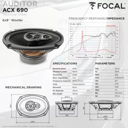 Colunas Ovais 3 Vias Focal Auditor ACX-690 - Image 7