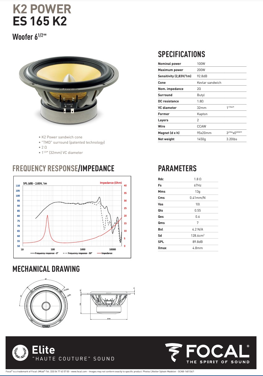 Colunas 16,5cm 2 Vias Separadas Focal K2 Power ES165K2 - Image 7