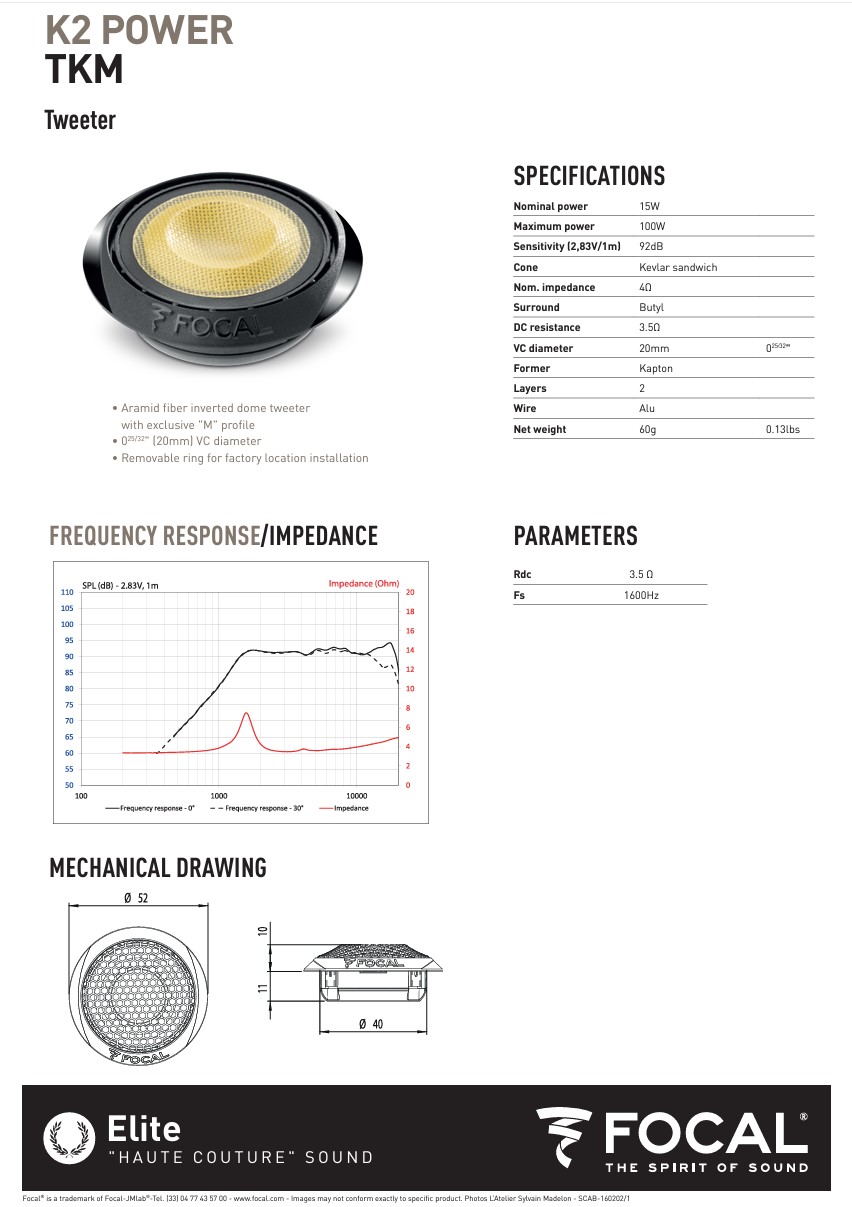 Colunas 16,5cm 2 Vias Separadas Focal K2 Power ES165K2 - Image 8