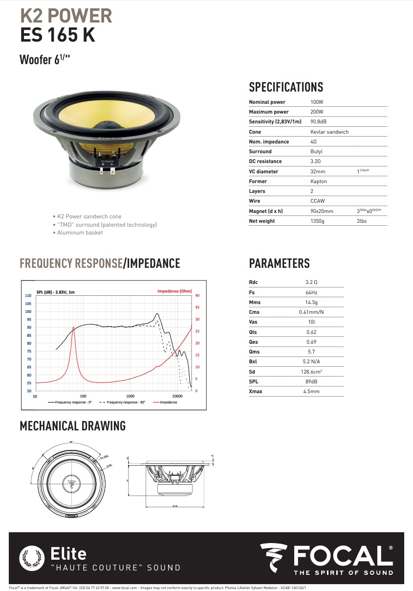 Colunas 16,5cm 2 Vias Separadas Focal K2 Power ES165K - Image 7