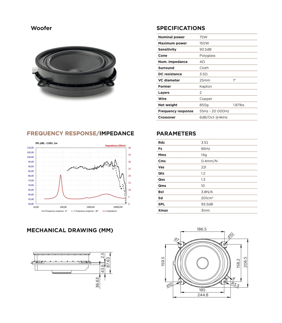 Colunas 17cm 2 Vias Separadas Focal Inside Toyota - Image 4