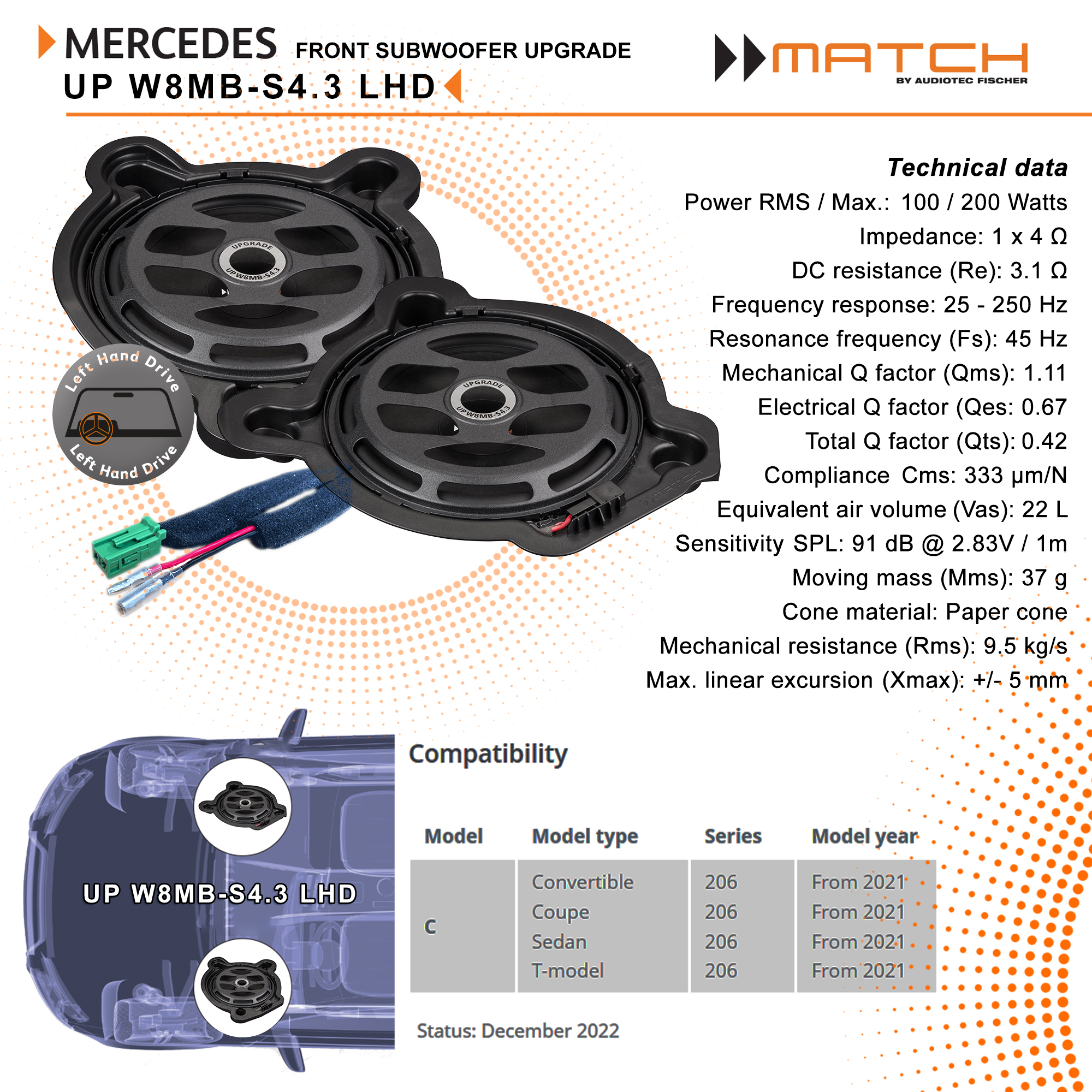 Subwoofer 20cm 2 Match W8MB-S4.3 LHD - Image 7