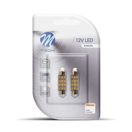 LED MTech C5W 41mm 12 SMD2835 OSR 12v Branco (PAR)