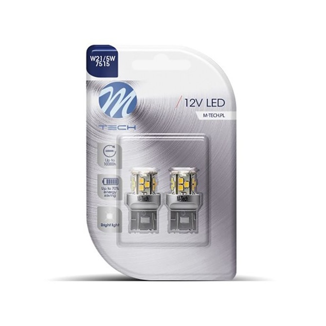 LED MTech T20 W21/5W 21 SMD2835 OSR 12v Branco (PAR)