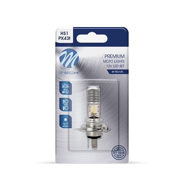 LED MTech Mota HS1/H4 PX43T 12x3030SMD 12v 1200lum 6500K
